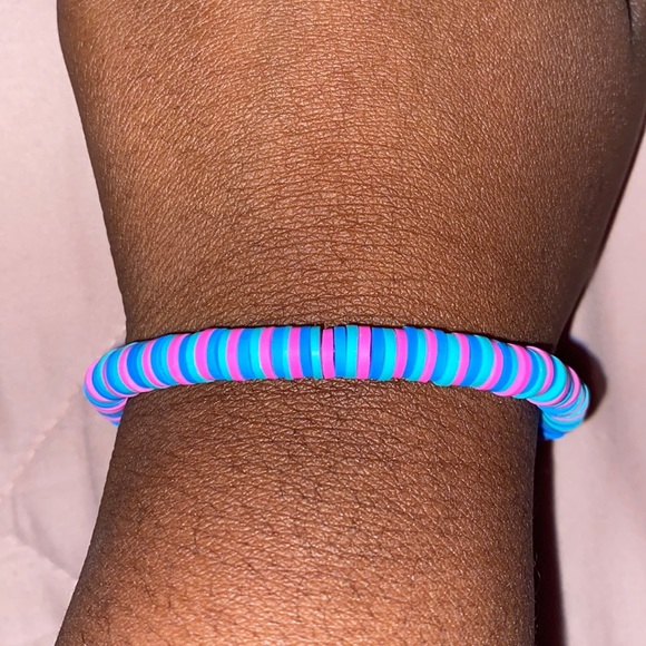 pink turquoise and dark blue bracelet - Picture 1 of 2